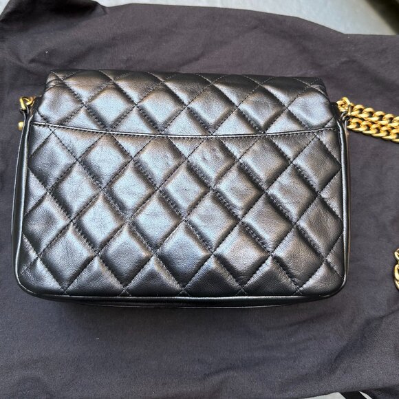Rare Chanel 23P Mini Flap Black Calfskin Distressed Gold Cruise 2023 Microchip - Picture 7 of 16